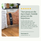 Voorbeeldreview met foto van de gevlochten armband om de pols