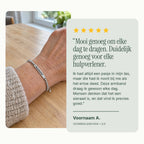 Voorbeeldreview met foto van de armband om de pols