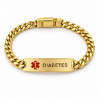 Diabetes Schakelarmband – Goud