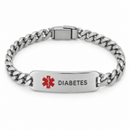 Diabetes Schakelarmband – Zilver