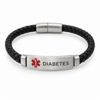 Diabetes Gevlochten Armband – Zwart