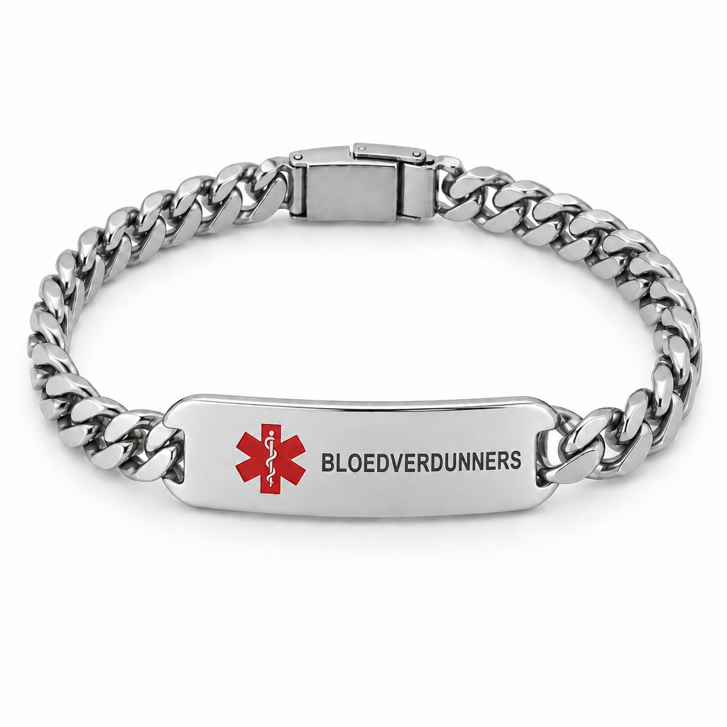 Bloedverdunners Schakelarmband – Zilver