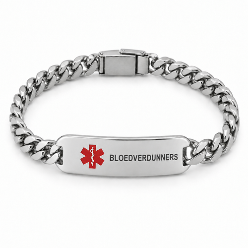 Bloedverdunners Schakelarmband – Zilver
