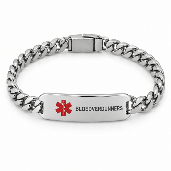Bloedverdunners Schakelarmband – Zilver