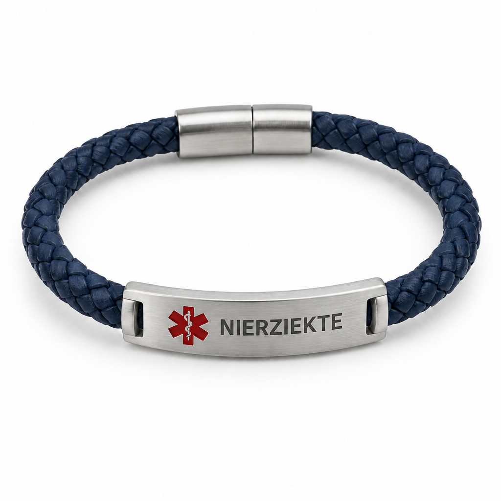 Nierziekte (CKD) Gevlochten Armband – Blauw