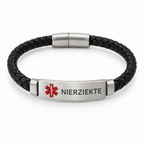 Nierziekte (CKD) Gevlochten Armband – Zwart