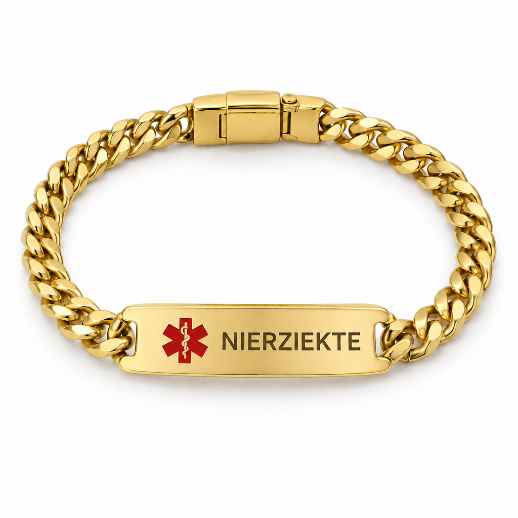 Nierziekte (CKD) Schakelarmband – Goud