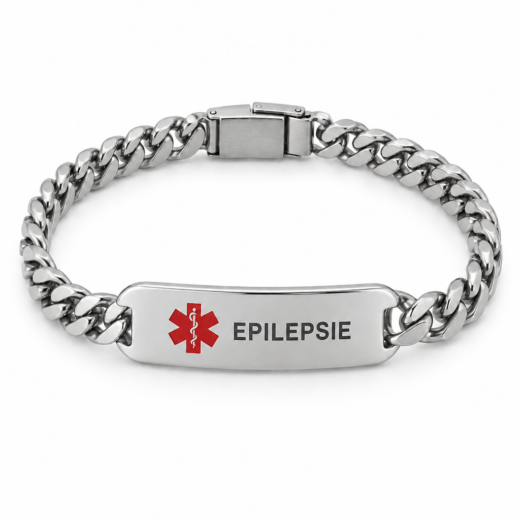 Epilepsie Schakelarmband – Zilver