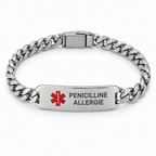 Penicilline-allergie Schakelarmband – Zilver