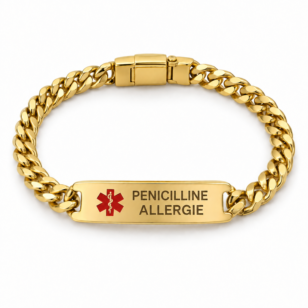 Penicilline-allergie Schakelarmband – Goud