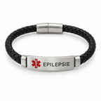 Epilepsie Gevlochten Armband – Zwart