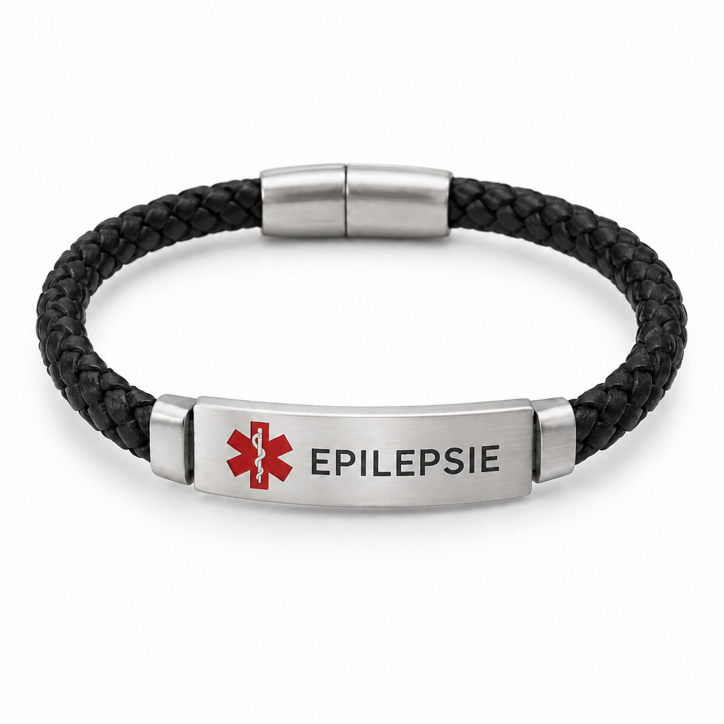 Epilepsie Gevlochten Armband – Zwart