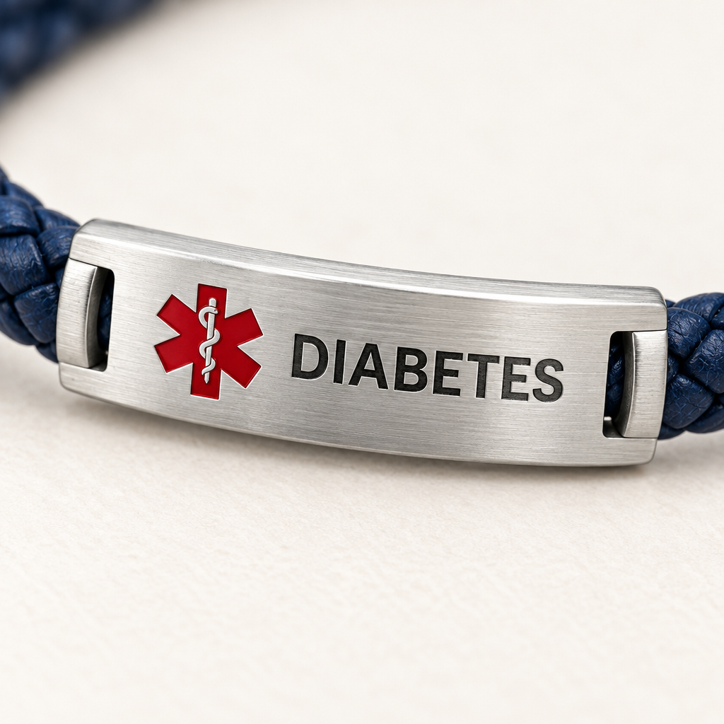 Close-up van de gravure DIABETES en het medische symbool