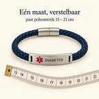 Eén maat, verstelbaar: past polsomtrek 15 tot 21 cm