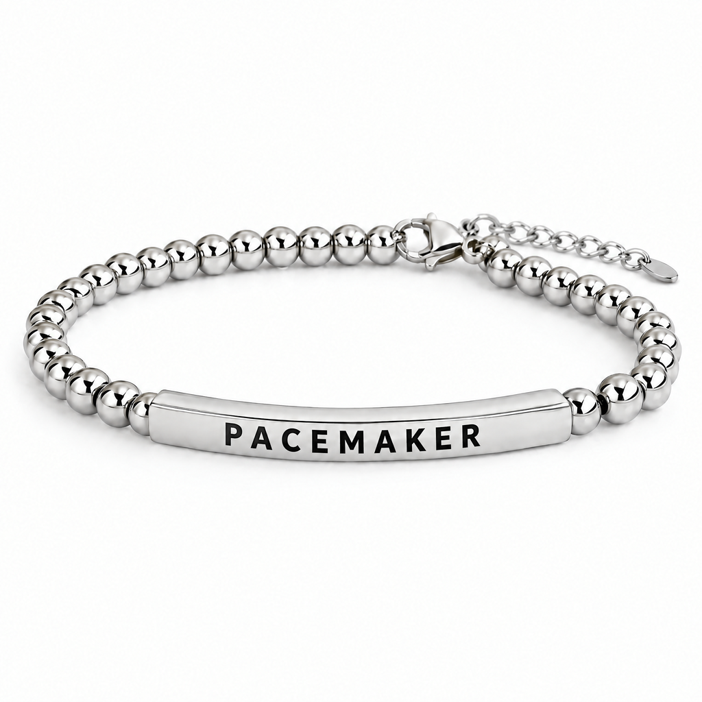 Zilveren pacemaker armband met gravure PACEMAKER
