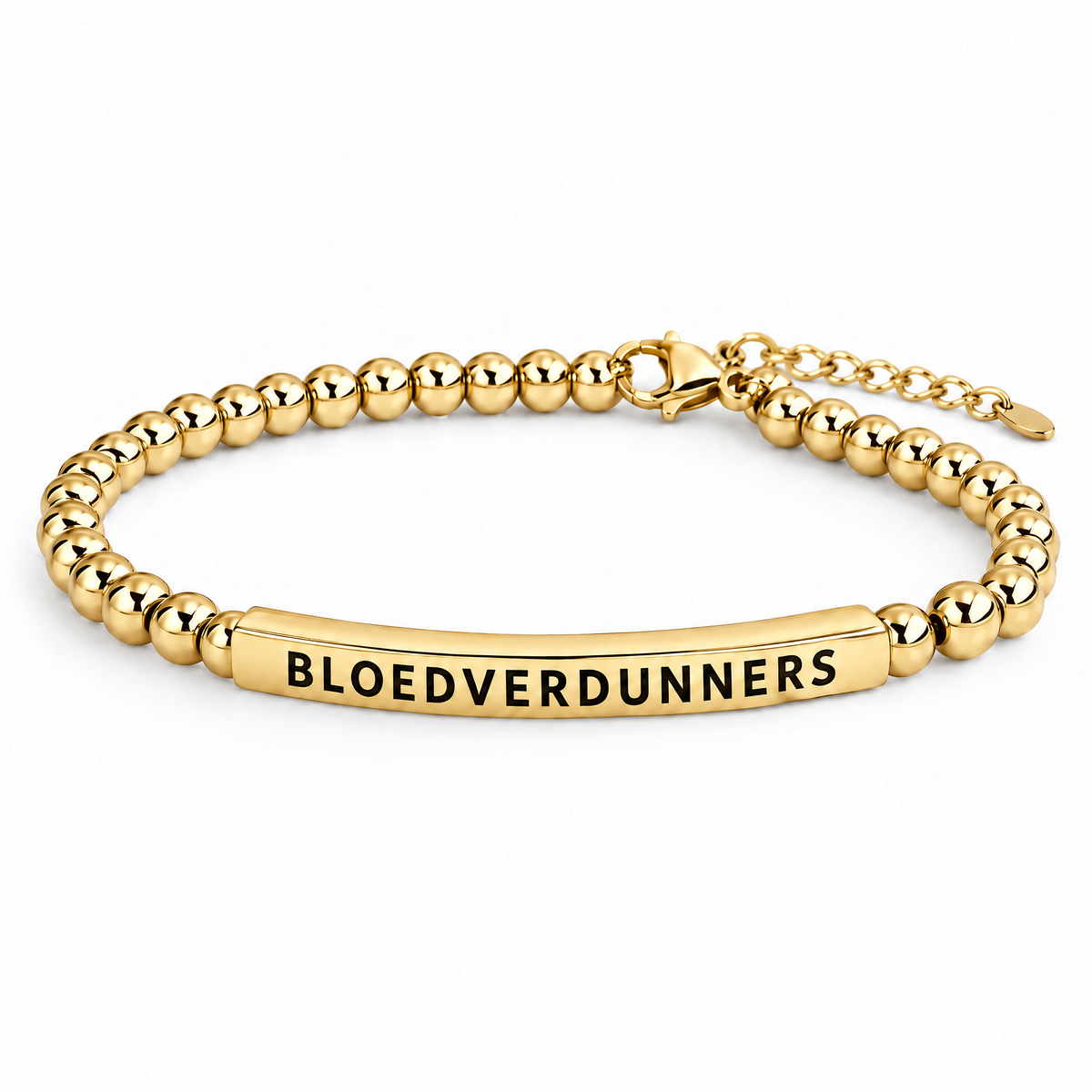 Goudkleurige bloedverdunners armband met gravure BLOEDVERDUNNERS