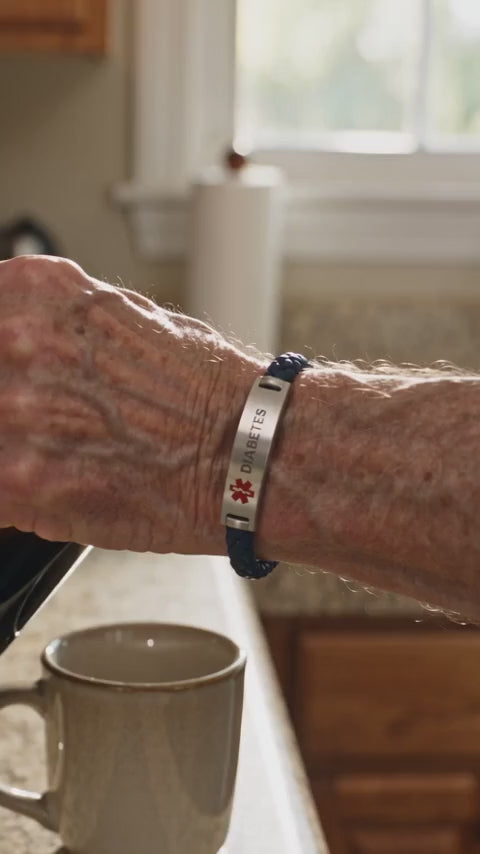 Armband om de pols tijdens het koffie inschenken