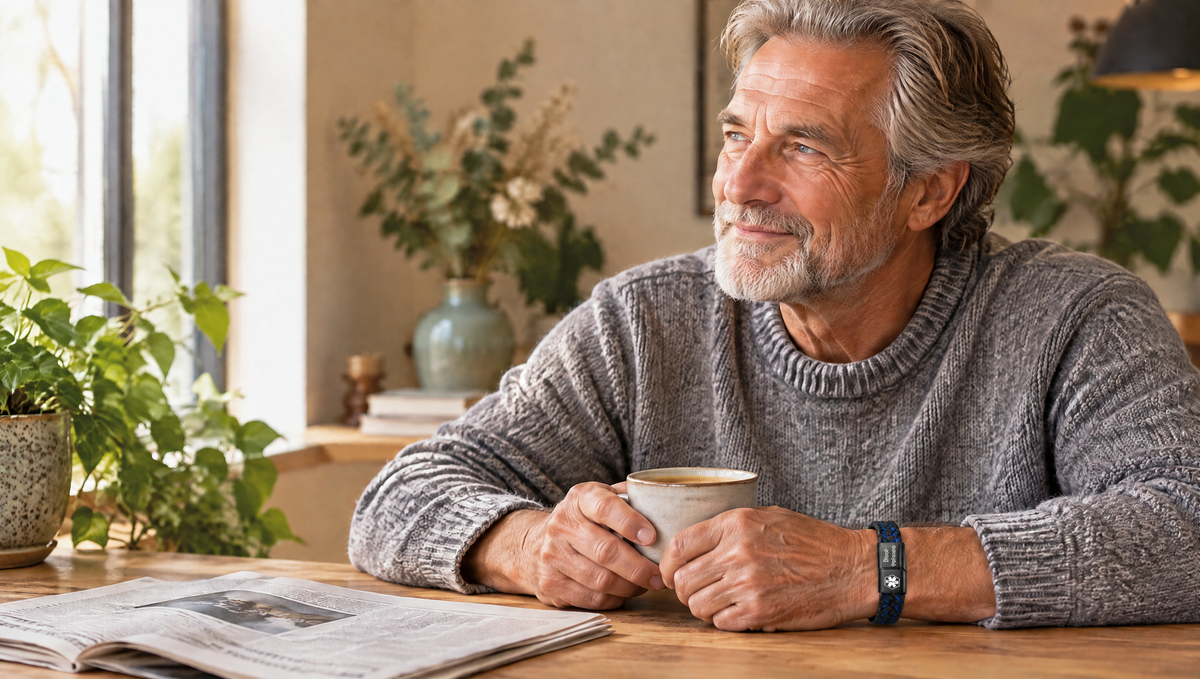 De gevlochten medische armband valt niet op, tot hij nodig is